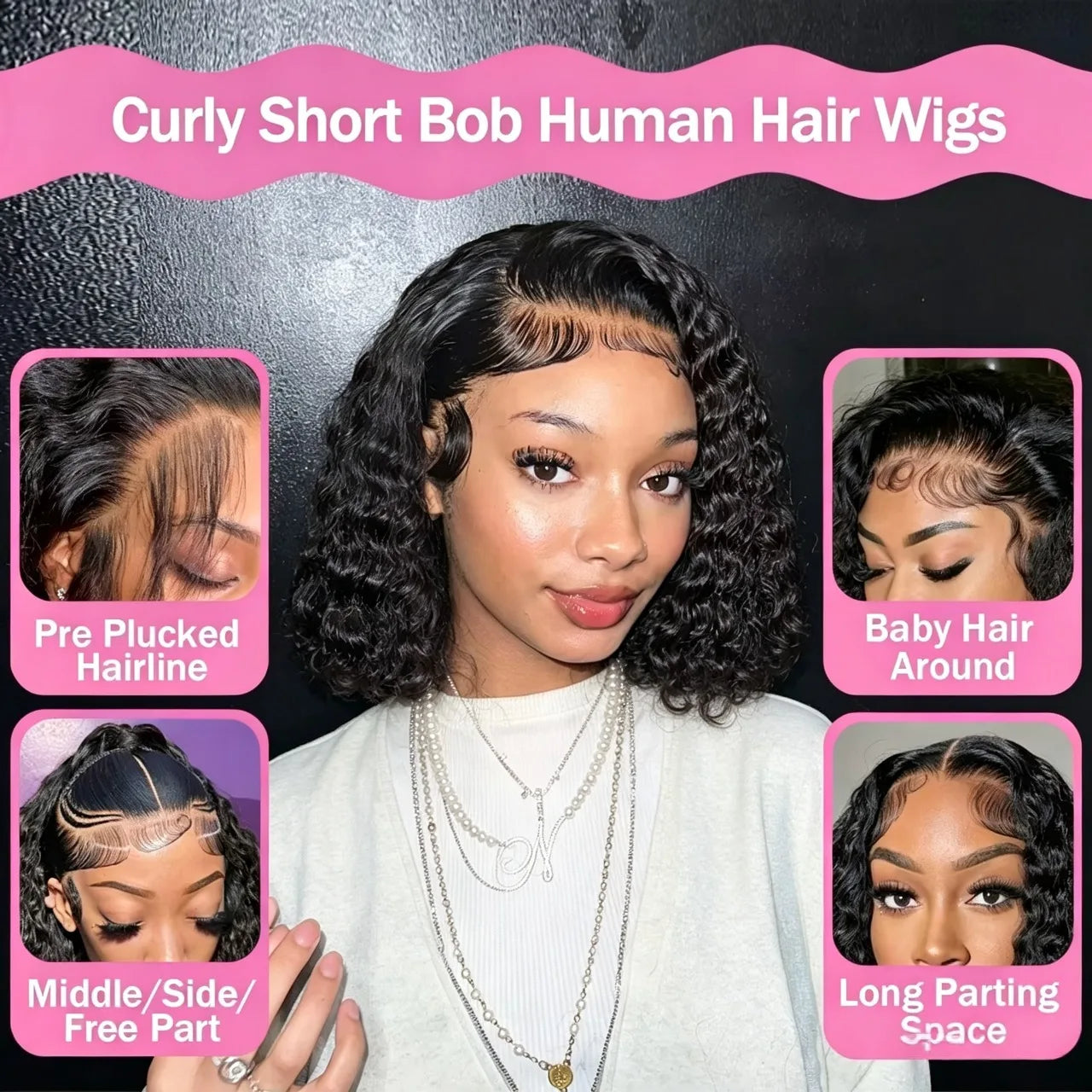 Burmese Curly Short Bob Wigs
