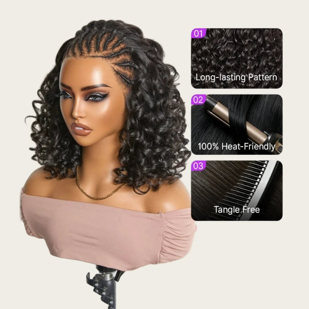 Short Wig Pre-Braided Bouncy