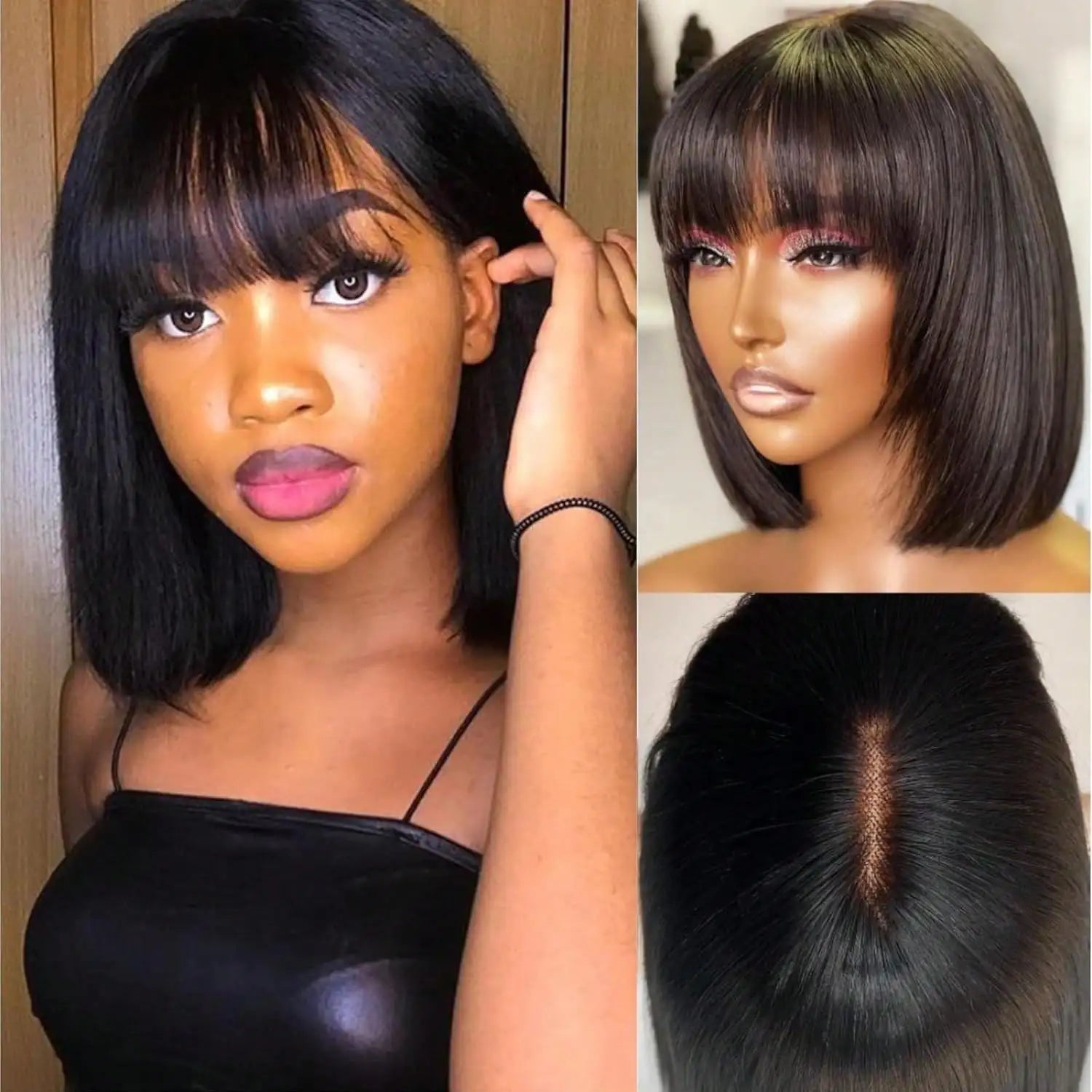 16inch 3X1 Middle Part Lace Wig Bob Wigs