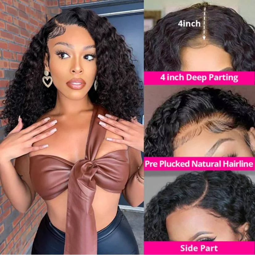 Burmese Curly Short Bob Wigs