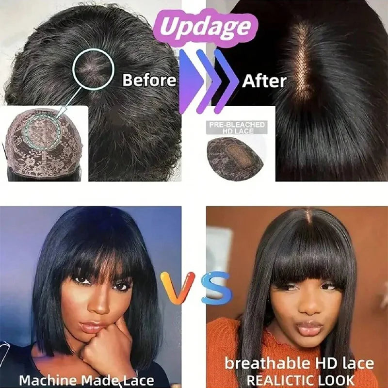 16inch 3X1 Middle Part Lace Wig Bob Wigs