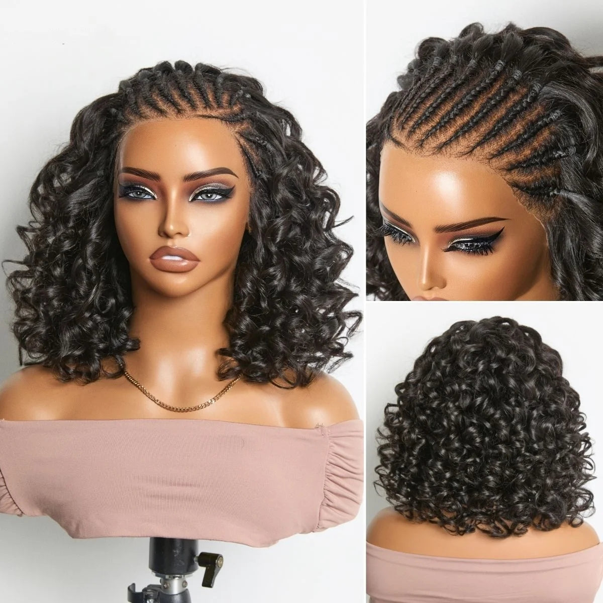 Short Wig Pre-Braided Bouncy