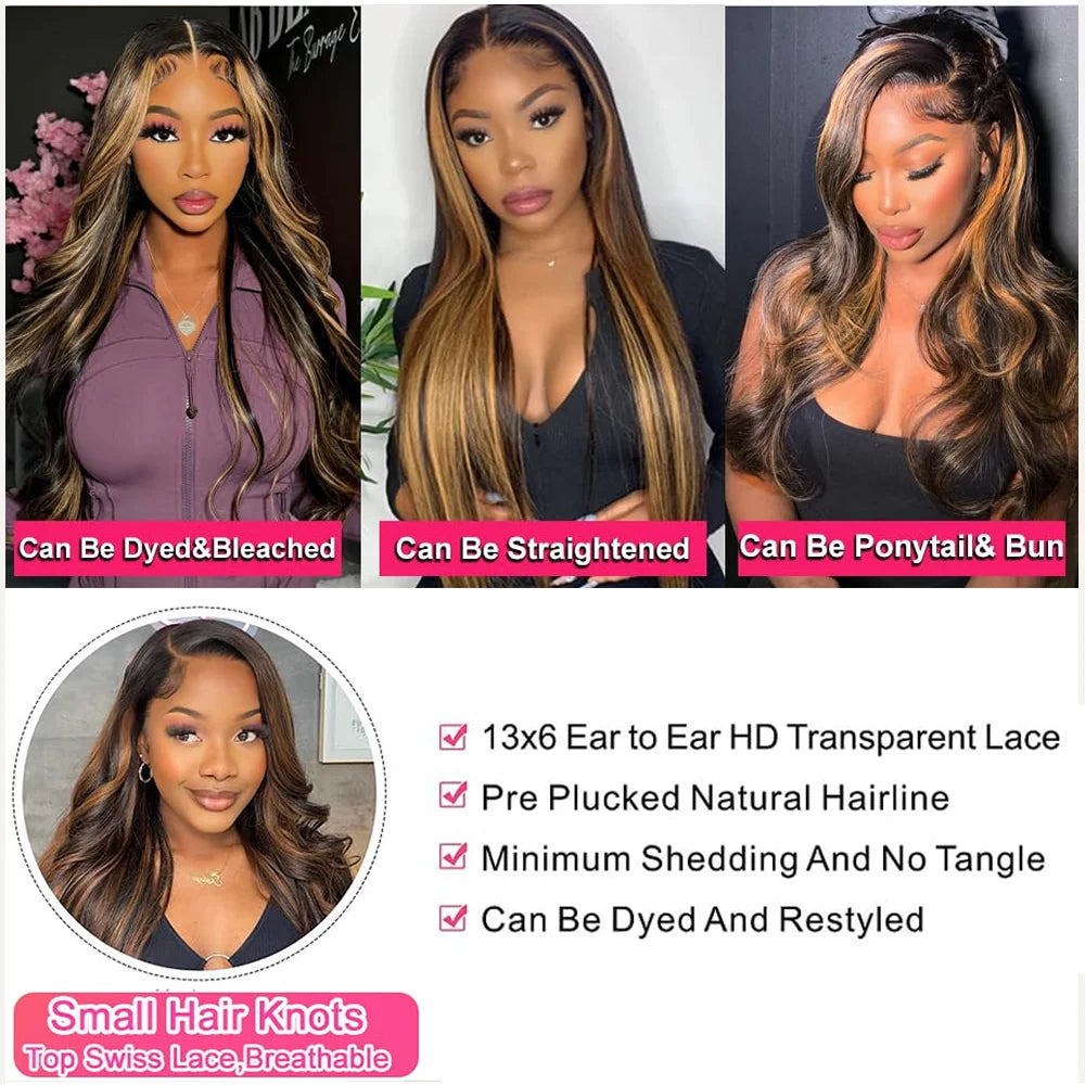 1B/30 Ombre Highlight Lace Front Wigs