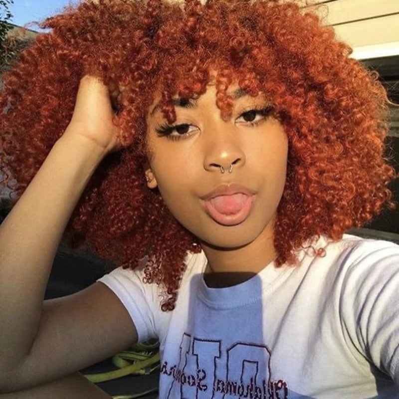 Orange Ginger Short Kinky Curly Wig