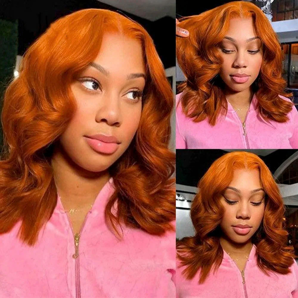 Orange Ginger Body Wave Bob Wig