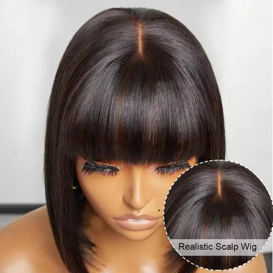 2x1 Straight Bob Lace Closure Wigs