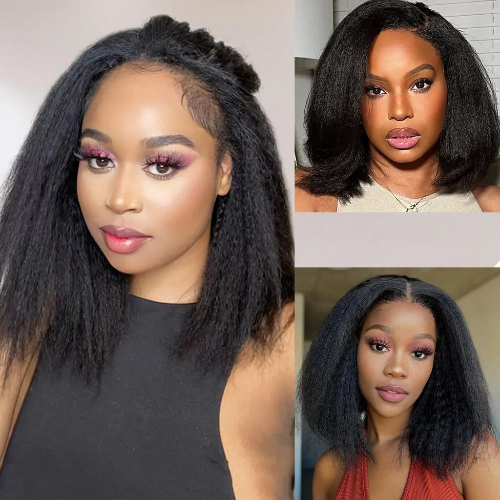 Synthetic Straight U Part Wig Kinky