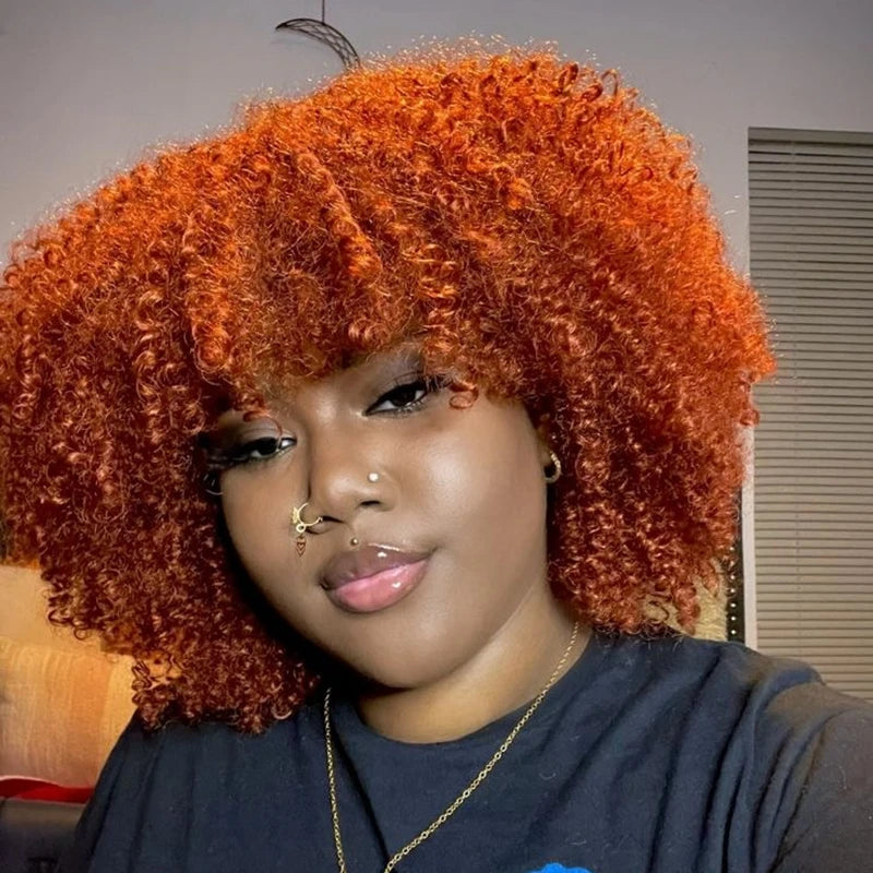 Orange Ginger Short Kinky Curly Wig