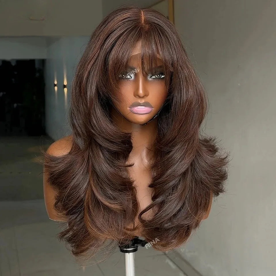 Ombre Brown With Bangs