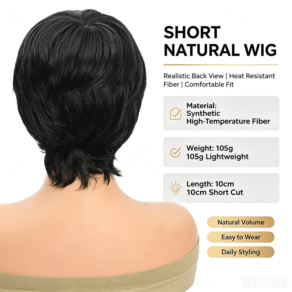 Short Wig for Women, Synthetic Wig,