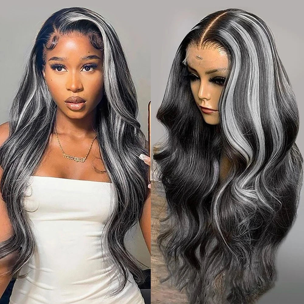Ombre Ash Blonde With Dark Roots