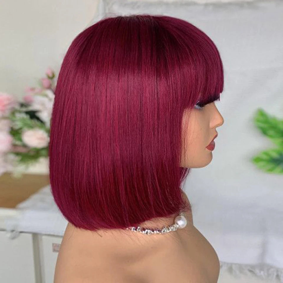 Brazilian 99J Red Short Bob Human Hair