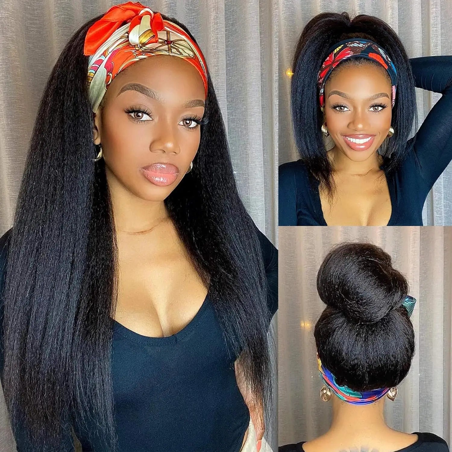 Kinky Straight Headband Synthetic Wig