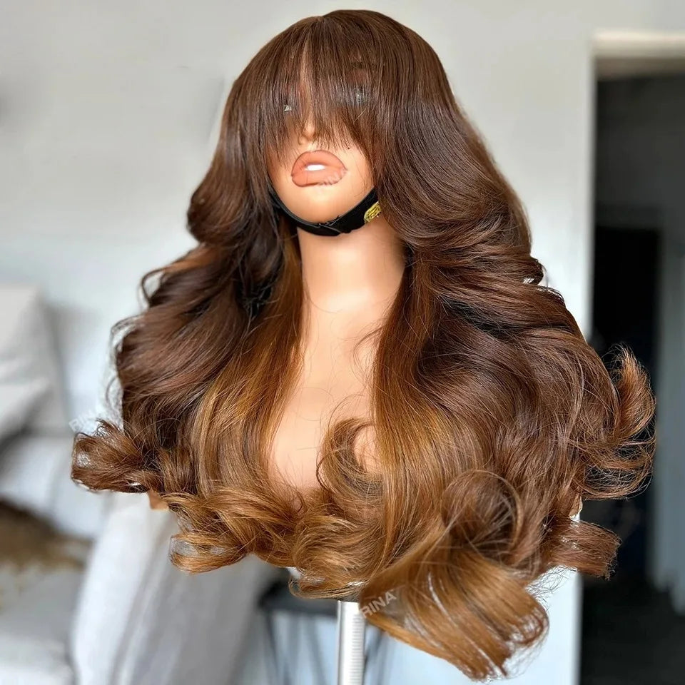 Ombre Brown With Bangs
