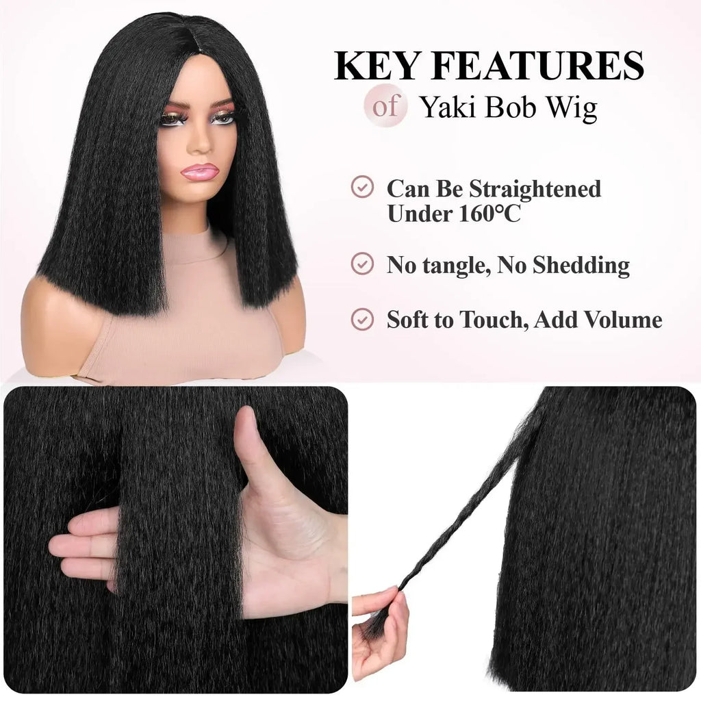 Synthetic Straight U Part Wig Kinky