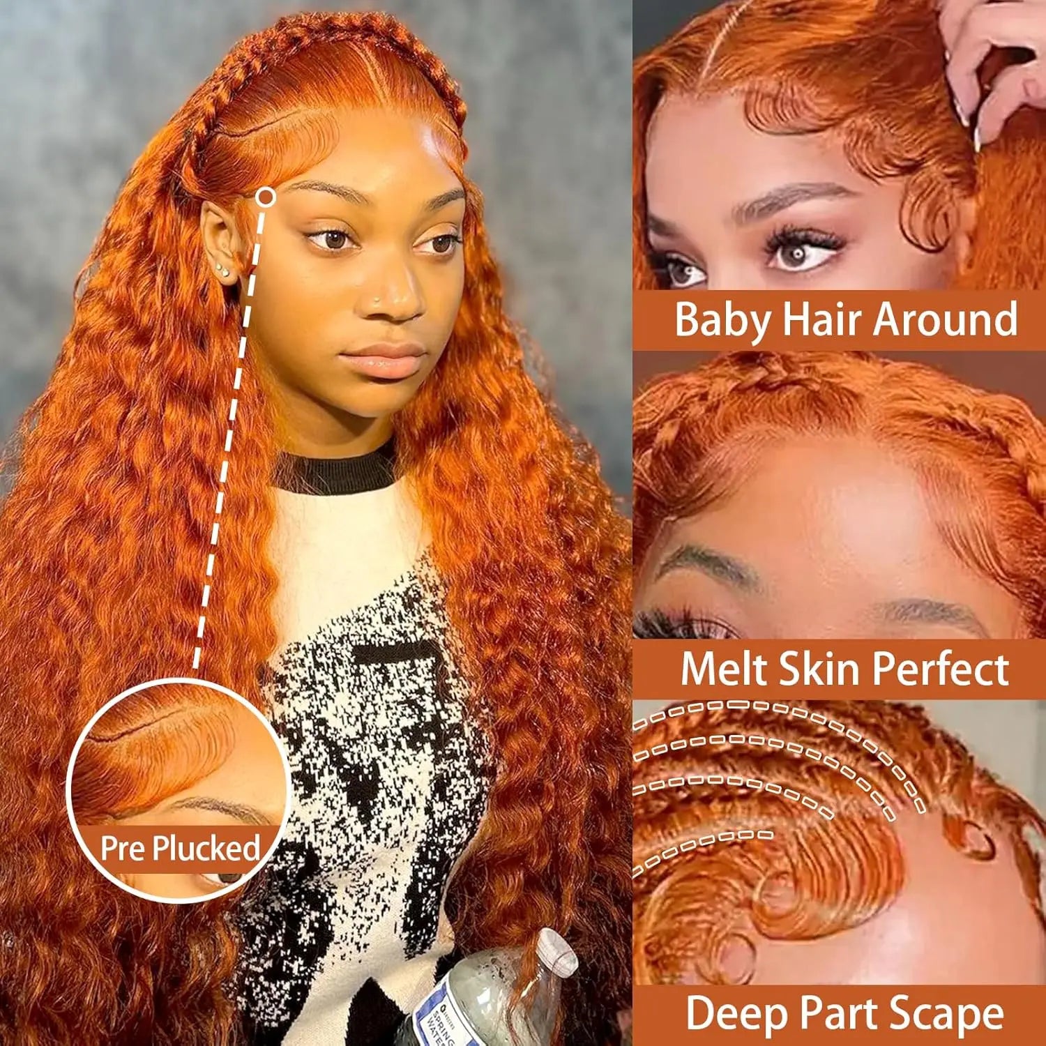 Human Hair Ginger Orange