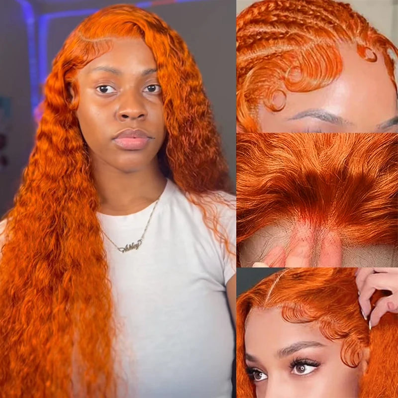 Water Wave Ginger Lace Front Wigs