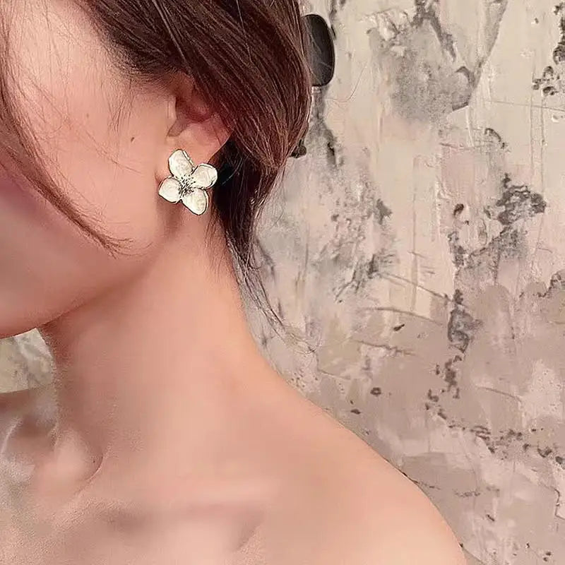 Red Flower Earrings