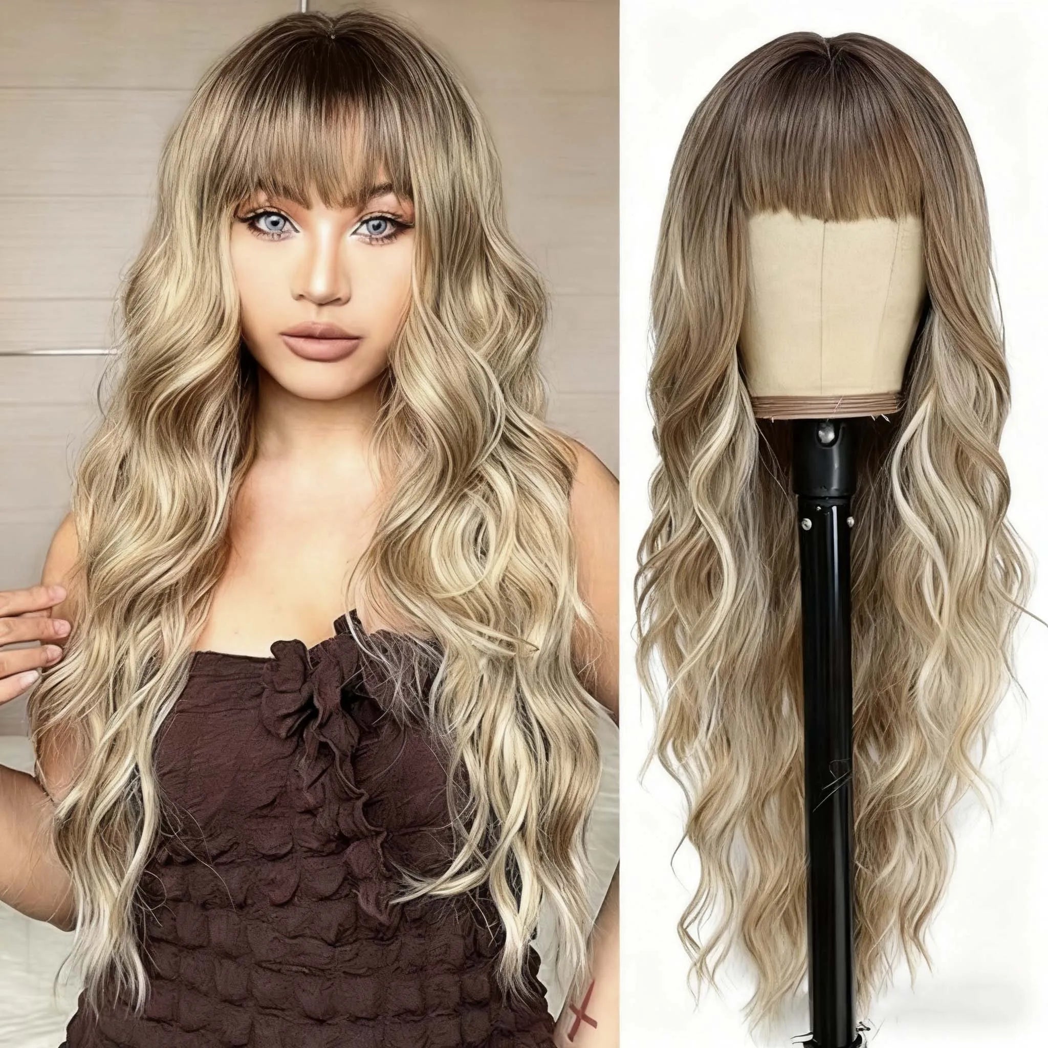 Ombre Blonde Curly Wig