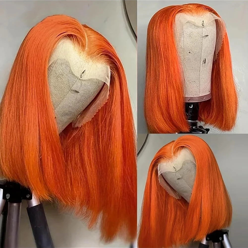 Ginger Bob Wig Human Hair