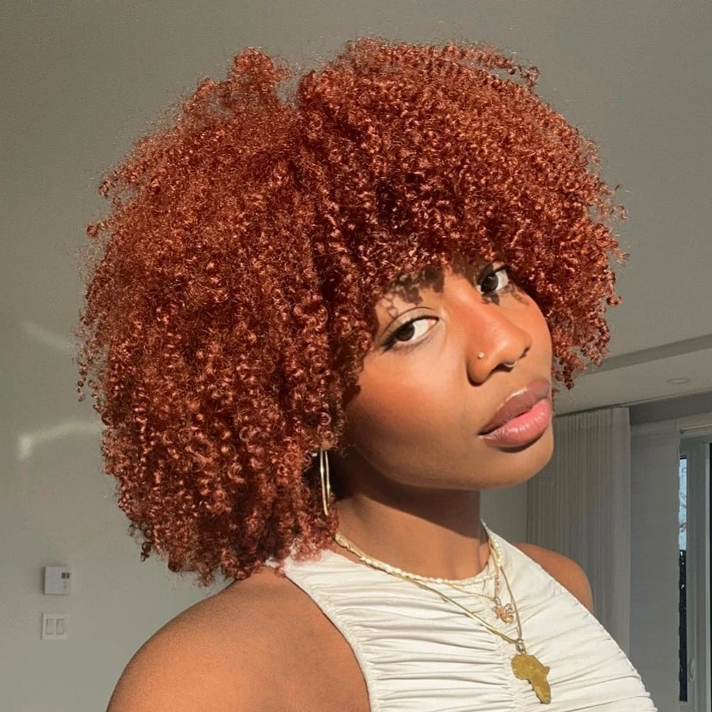 Orange Ginger Short Kinky Curly Wig