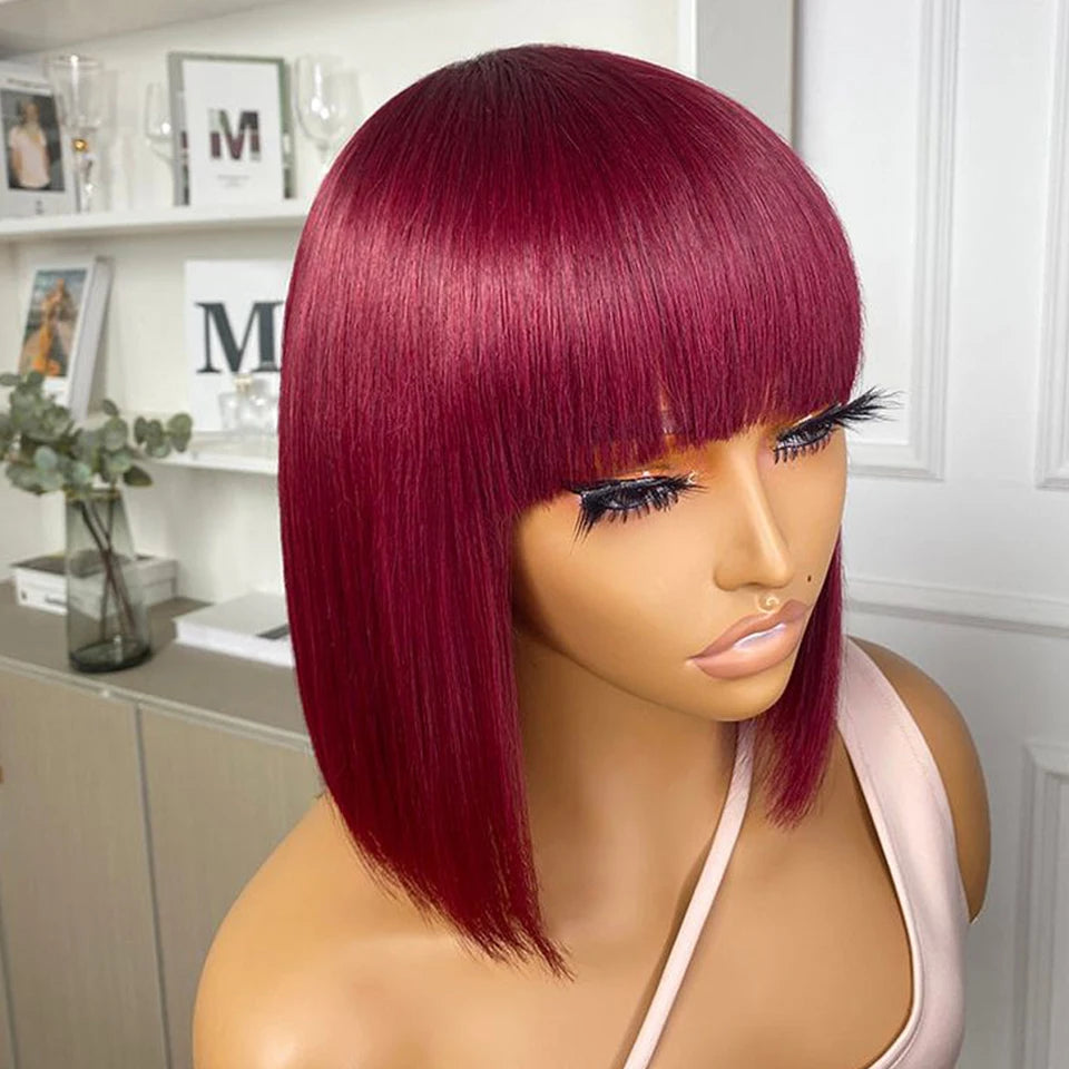 Brazilian 99J Red Short Bob Human Hair