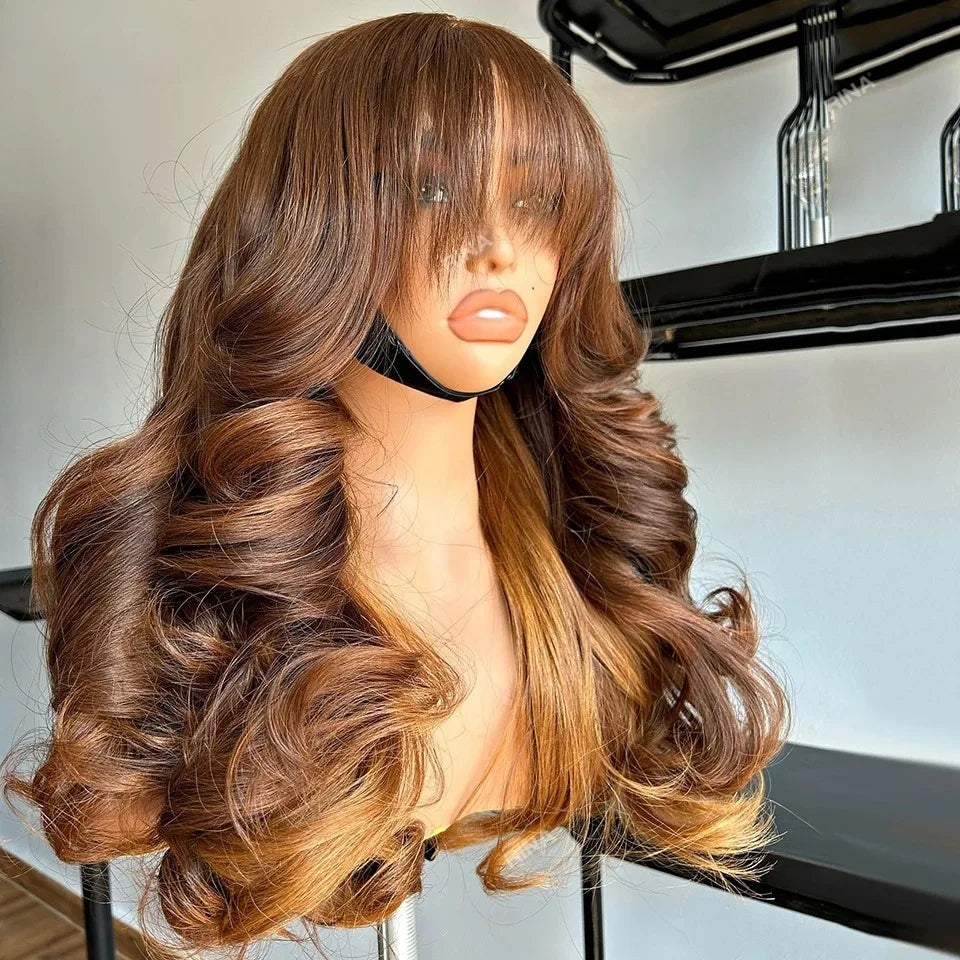 Ombre Brown With Bangs