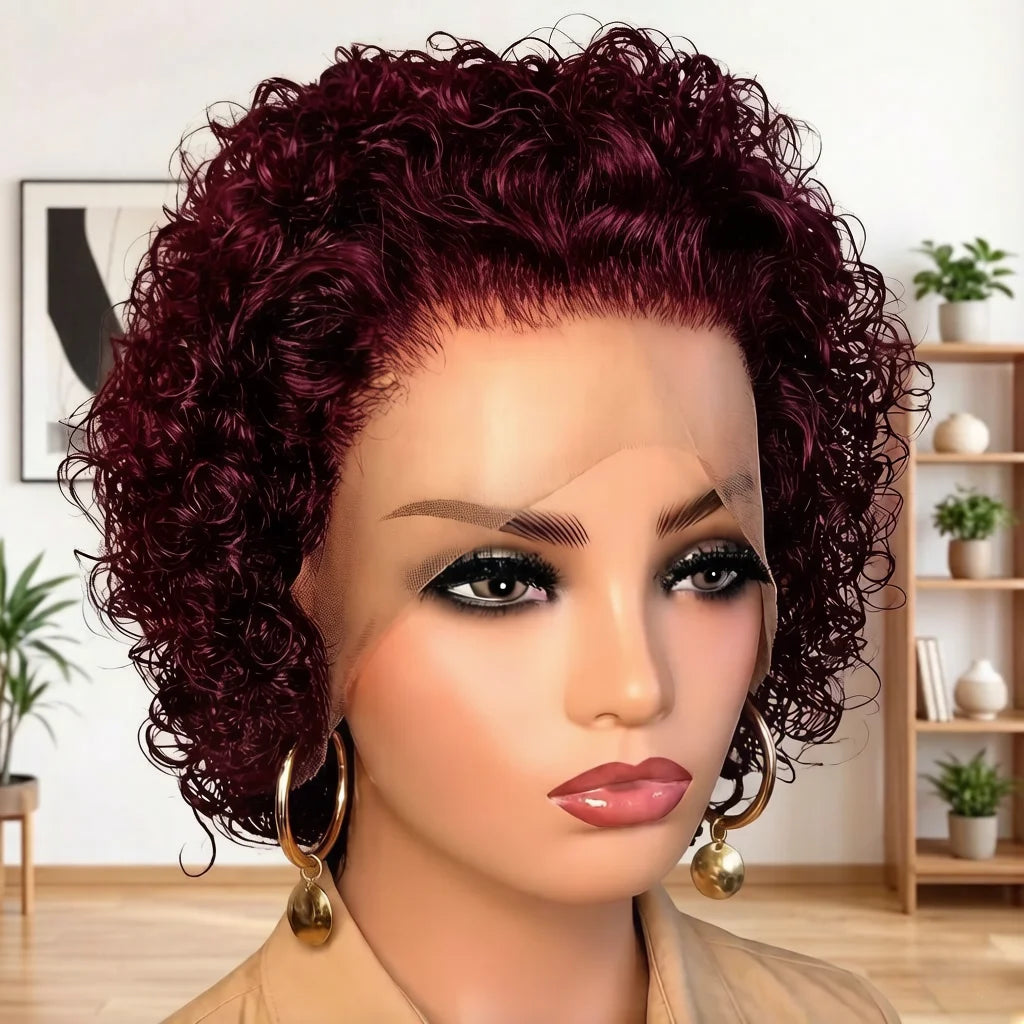 Human Hair Short Curly Wig,