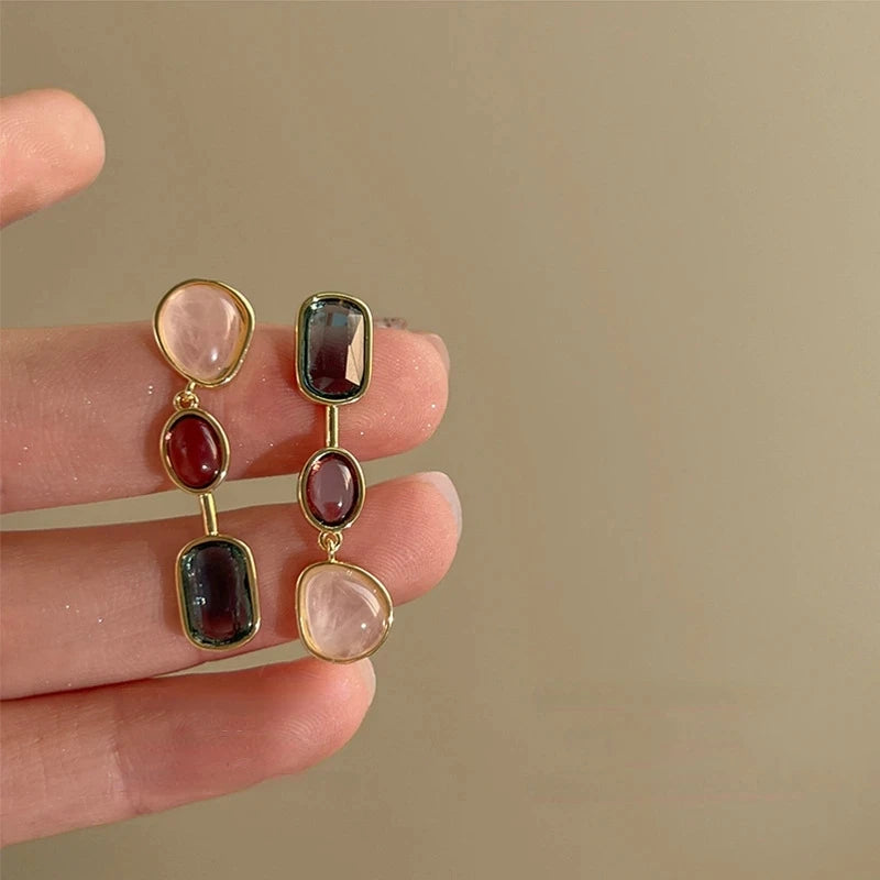 Asymmetric Colorful Resin Earrings