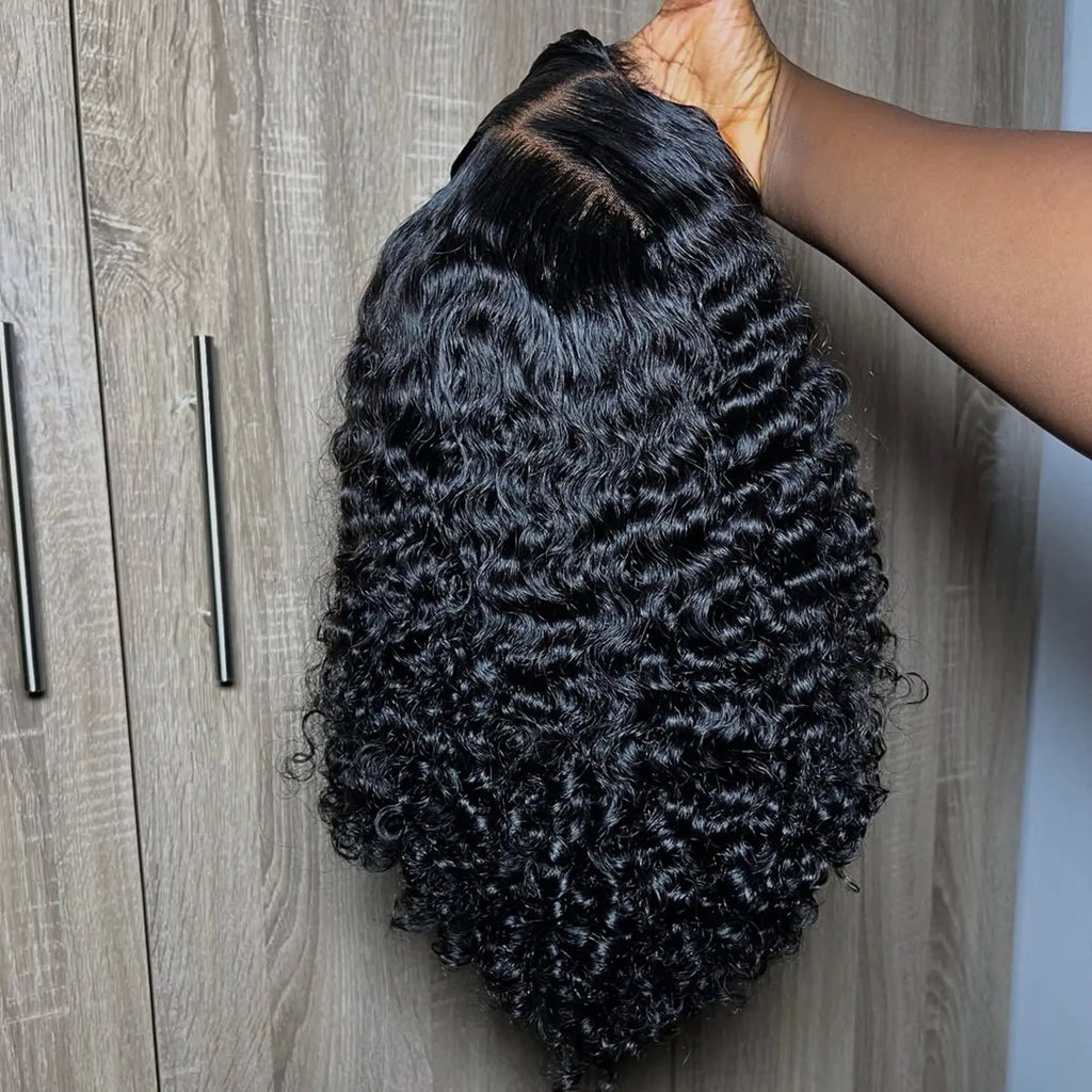Kinky Curly Short Bob Blunt Cut 13X4X1 Full HD Lace Frontal Synthetic Wig For Women Prepluck With Bleached Knots Glueless Wigs