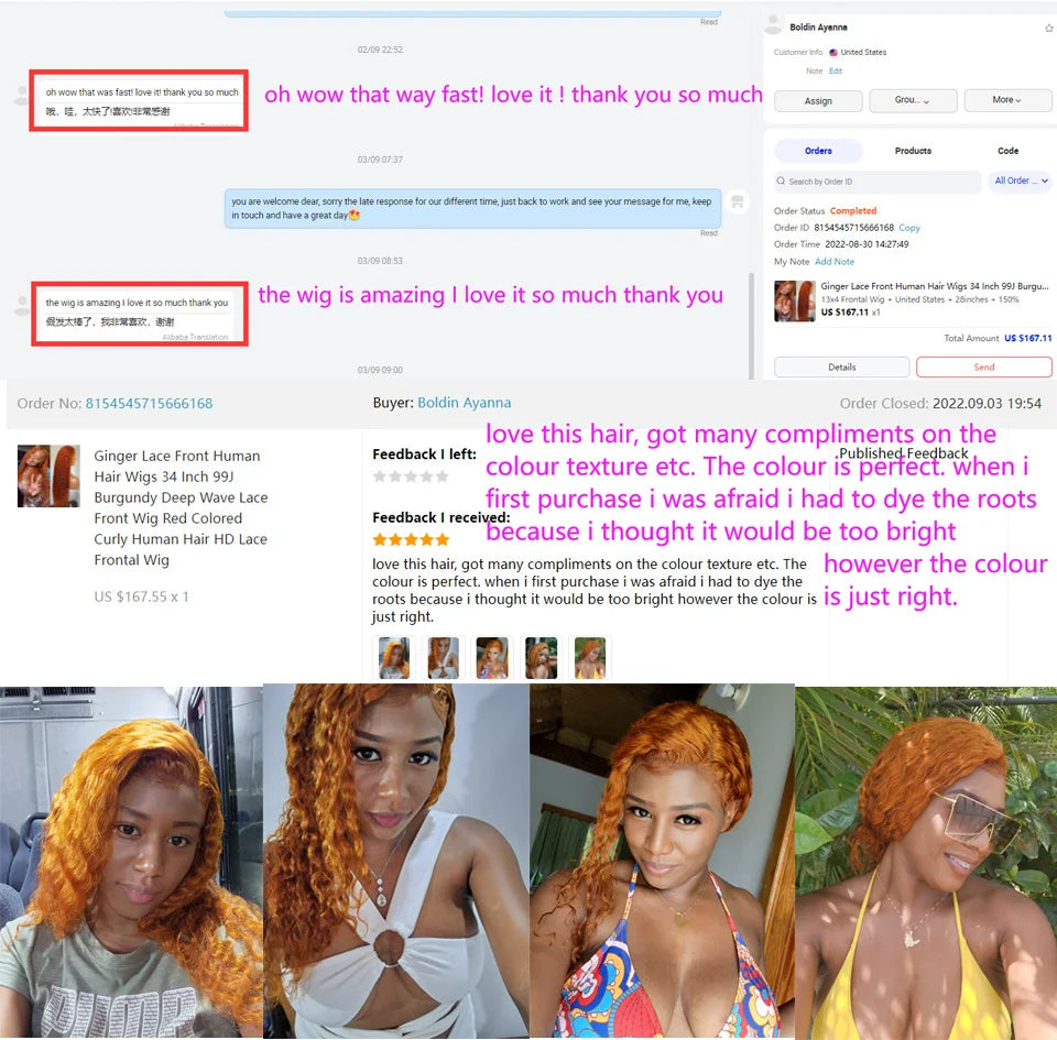 Ginger Orange Lace Front Human Hair