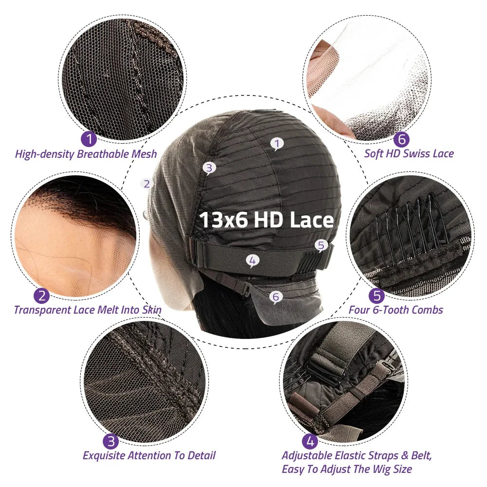 Transparent Lace Frontal gluless Wig