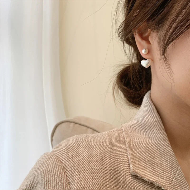 Heart Pearl Earrings