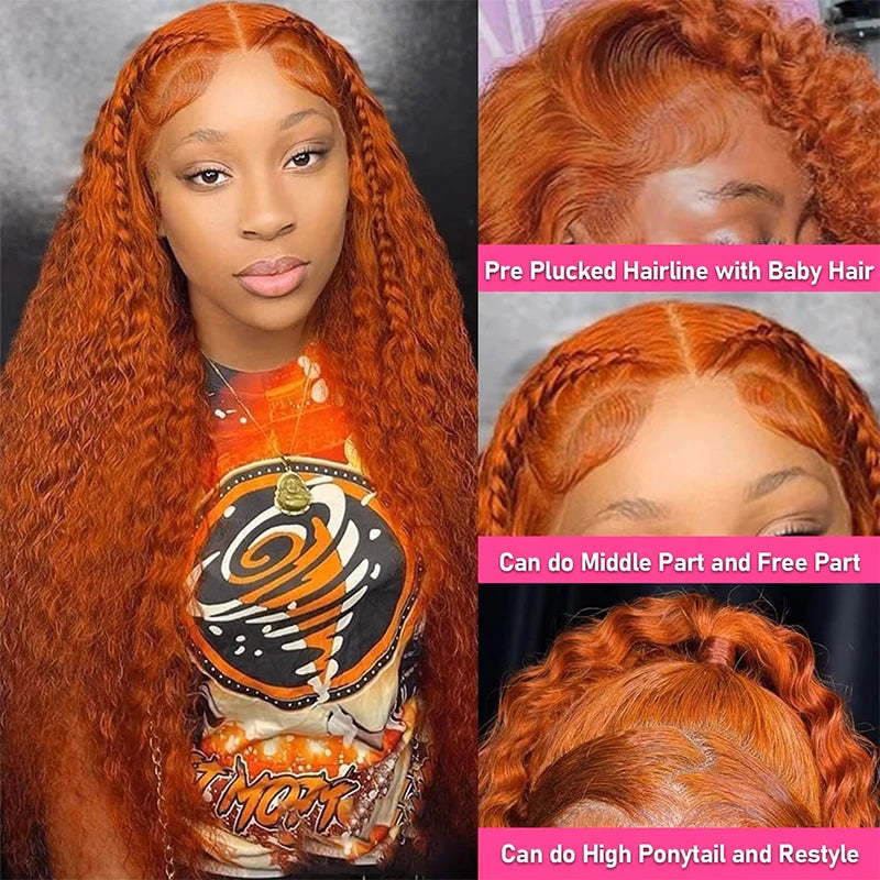 36 Inch Ginger Orange Wig