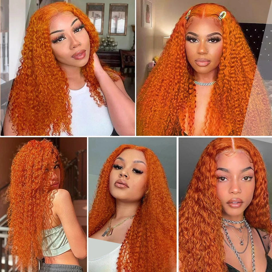 Curly Wigs 13X4 Oranger Ginger