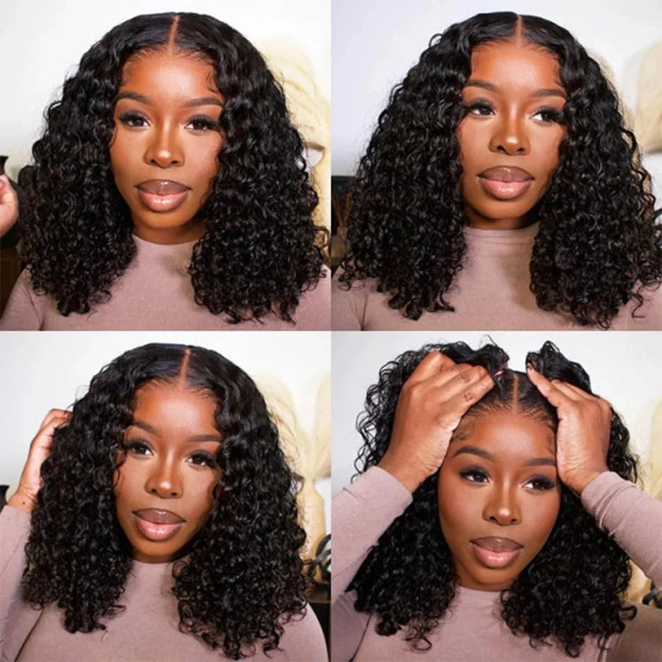Brazilian Curly Lace Front Wig Short Bob