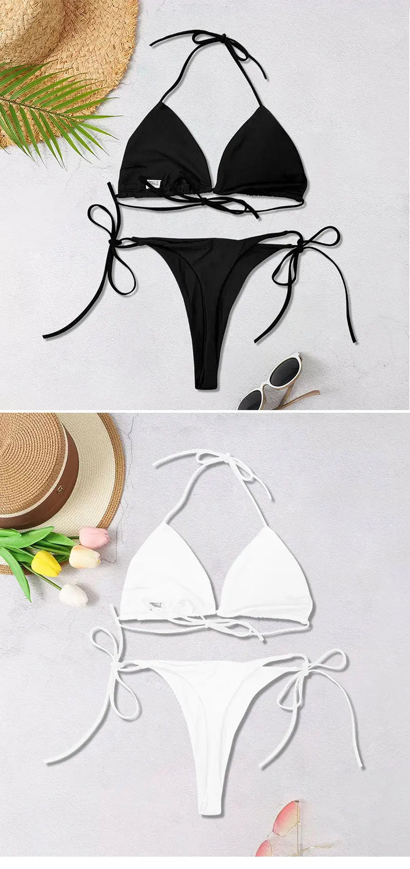 Backless Adjustable Lace-up Swimsuit