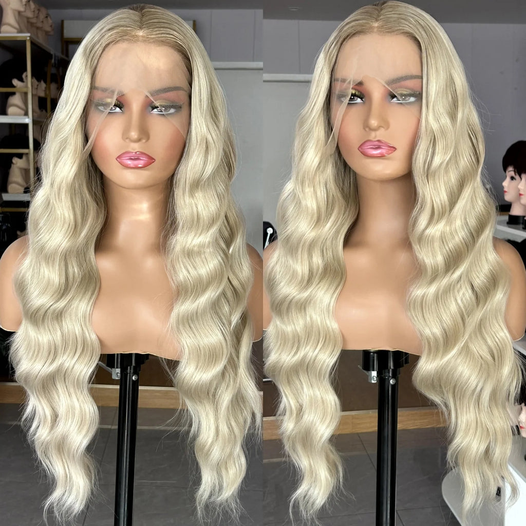 Long Blonde Brown Ombre Wig