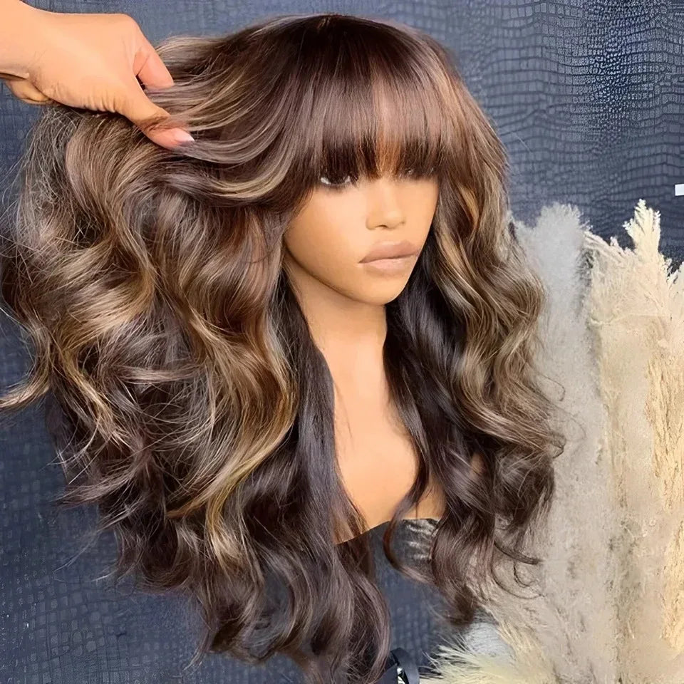 Ombre Brown With Bangs