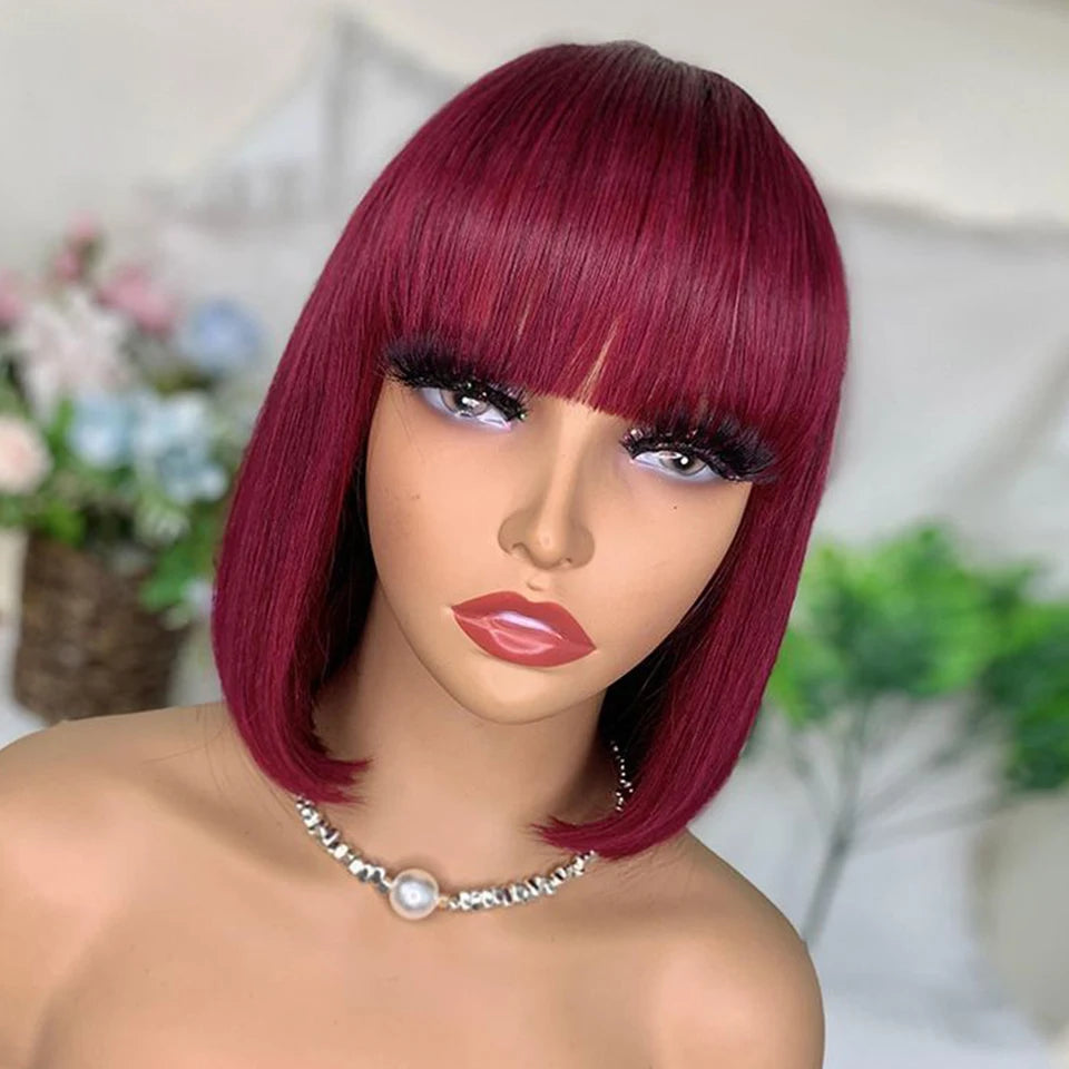Brazilian 99J Red Short Bob Human Hair