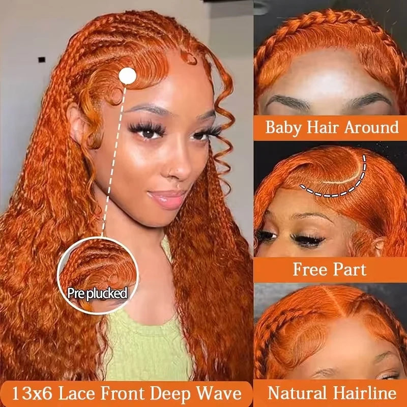 36 Inch Ginger Orange Wig