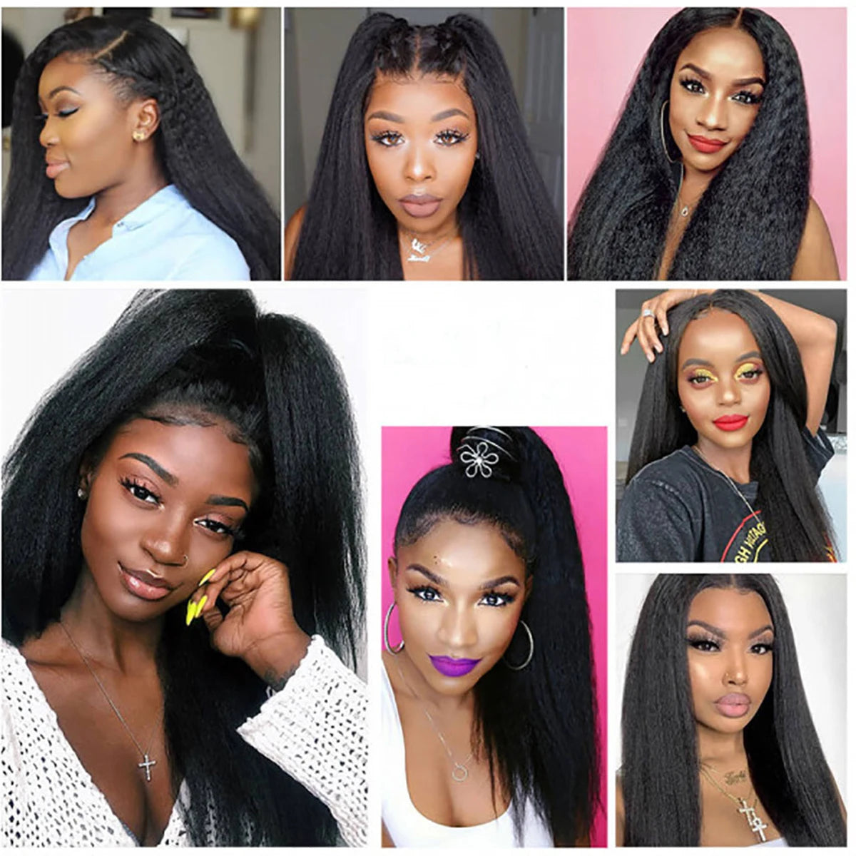 Black Yaki Lace Front Wig
