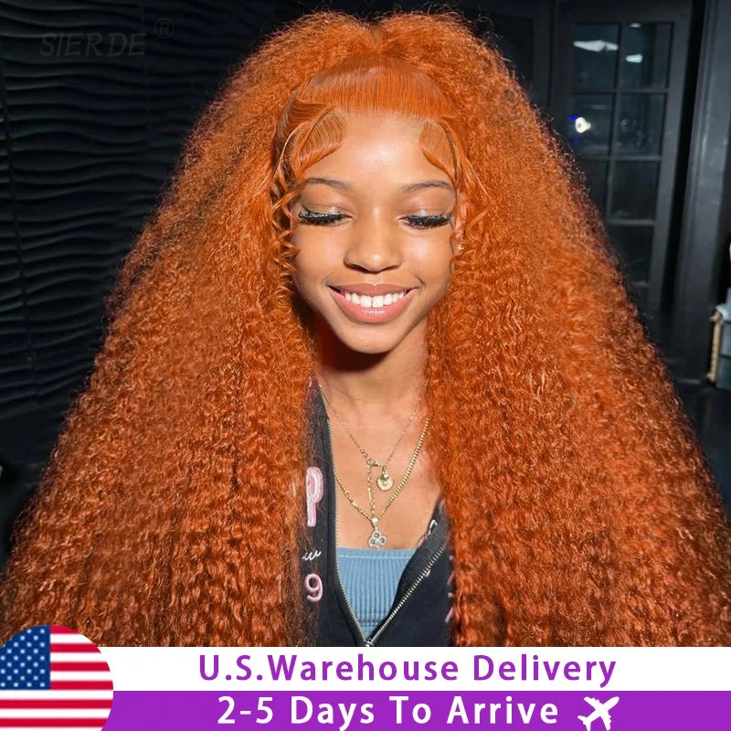 13x6 Ginger Orange Deep Wave Lace Front Wig