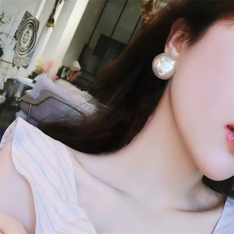Pearl Round Stud Earrings
