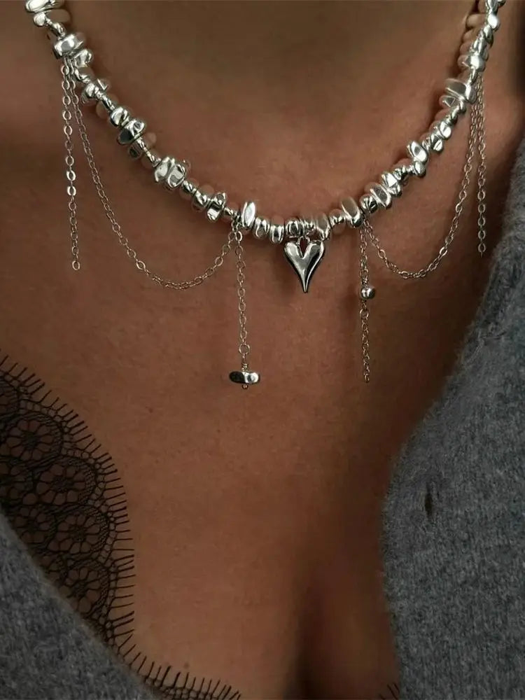Boho Tassel Heart Pendant