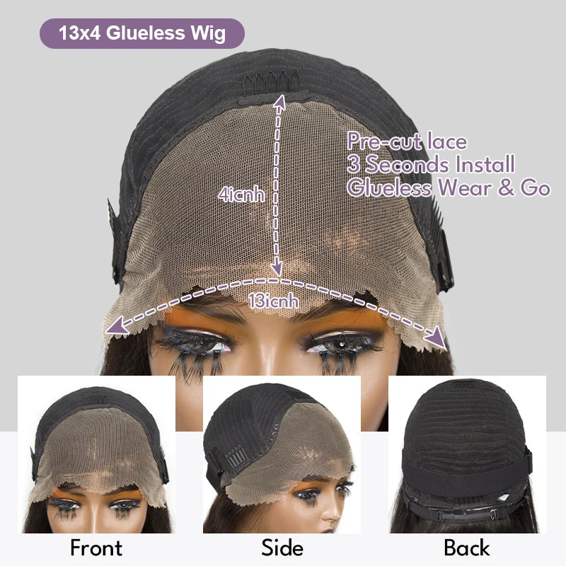 Pre Cut No Glue Water Wave Short bob
