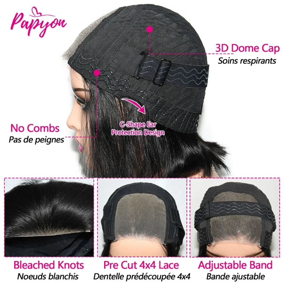 Short Wavy Straight Glueless
