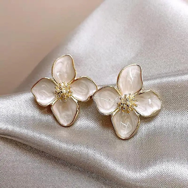 Red Flower Earrings