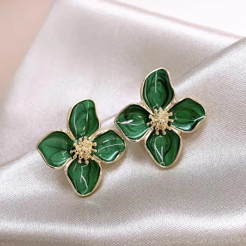 Red Flower Earrings