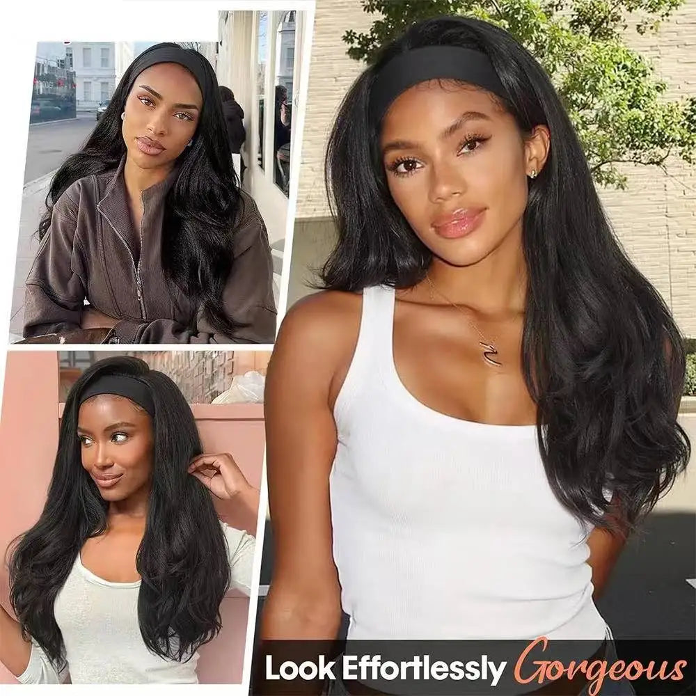 26 Inch Yaki Wavy Headband Wigs